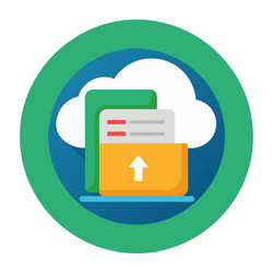 cloud file upload isolated vector image