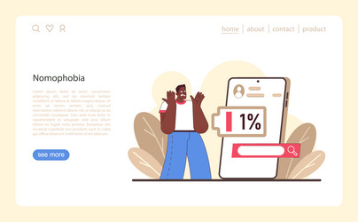 digital detox web or landing set characters vector image