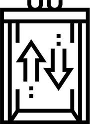 Lift up and down neon glow icon Royalty Free Vector Image