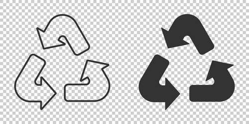 recycle icon in flat style reuse on white vector image