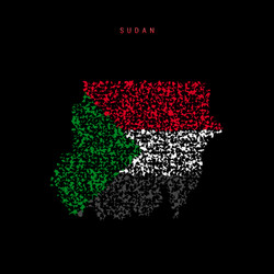 sudan flag map chaotic particles pattern vector image
