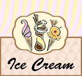 Text frame with abstract ice cream symbols vector