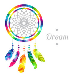 Dream catcher with abstract bright transparent vector