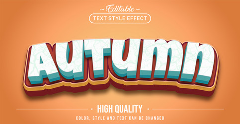 editable text style effect - autumn vector image