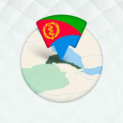 eritrea map highlighted with flag marker vector image