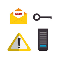 hacking the system concept icons vector image