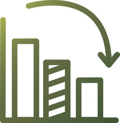 infographic bar chart gradient style icon vector image