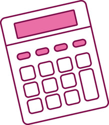 isolated calculator half line color style vector image