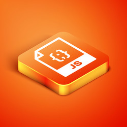 Isometric js file document download button vector