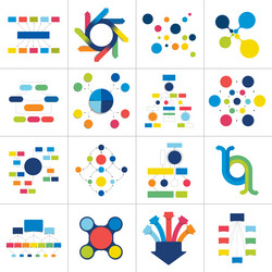 mega set of various flowcharts schemes diagrams vector image