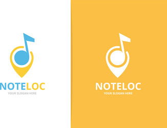 note and map pointer logo combination vector image