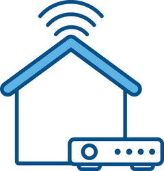 router signal home internet line and fill vector image