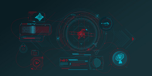sci-fi hud interface for data research vector image