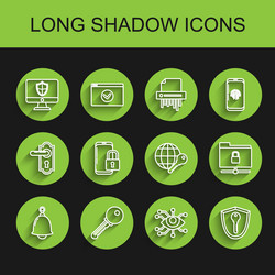 set line ringing bell key computer monitor vector image