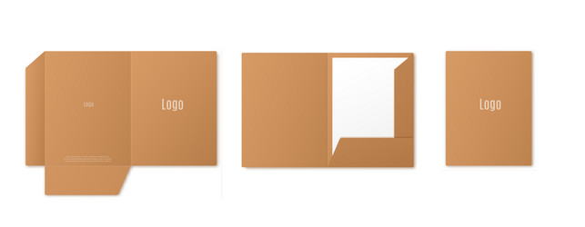 Template blank open and closed folder for paper vector