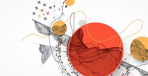 abstract wave is made in a frame style with half vector image