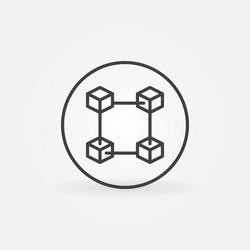 Blockchain in circle outline icon block vector