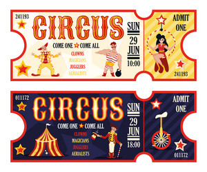 Circus retro tickets vector