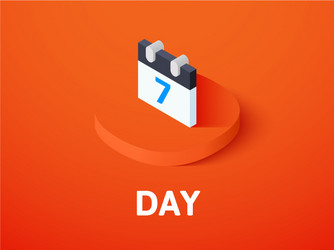 day isometric icon isolated on color background vector