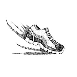 Dotwork running sneaker vector