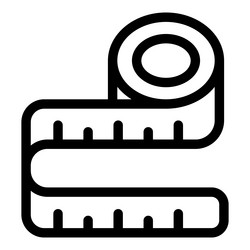 measuring tape icon showing length and dimensions vector image