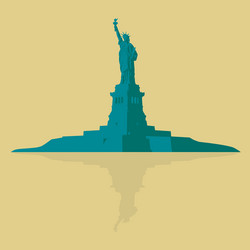 New york the statue of liberty on a light vector