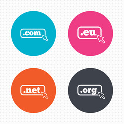 top-level domains signs com eu net and org vector image