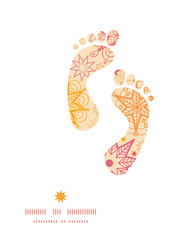 warm stars footprints silhouettes pattern frame Vector Image