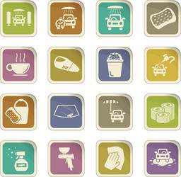 car wash icon set vector