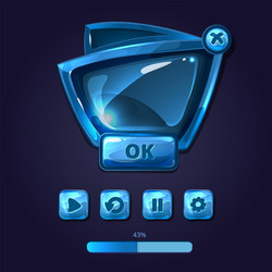 glass panels and buttons for game ui vector image