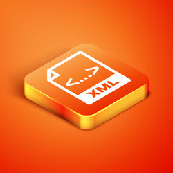 Isometric xml file document download button vector