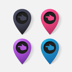 realistic color pointer finger to left vector image