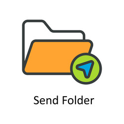 send folder fill outline icon design illust vector image
