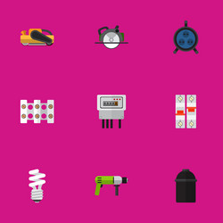 set of 9 editable instruments flat icons includes vector