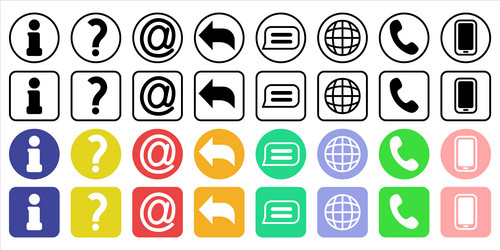 social media icon computer ui symbols web vector image