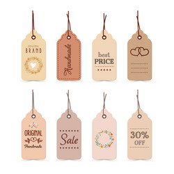 tags - paper labels set isolated on white vector image