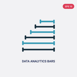 Two color data analytics bars icon from user vector