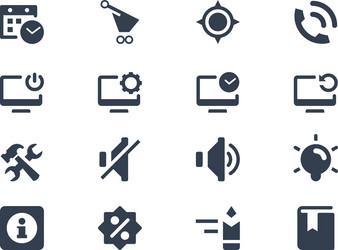 computer and web icons vector