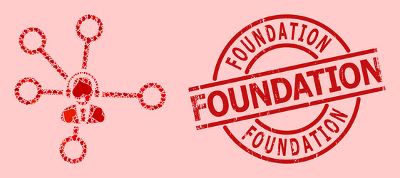 grunge foundation stamp seal and red valentine Vector Image