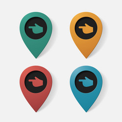 realistic color pointer finger to left vector image