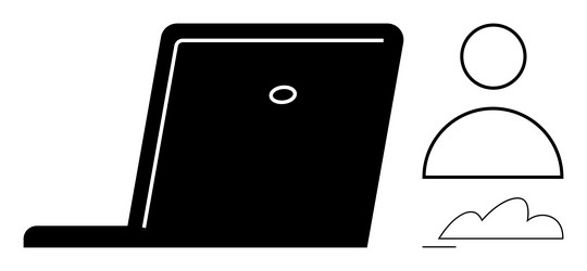 digital workspace with laptop user profile vector image