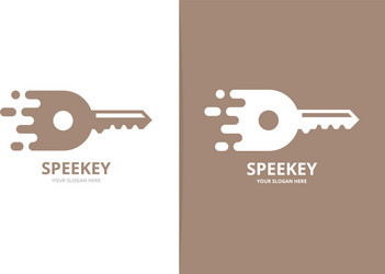 fast key logo combination speed symbol vector image