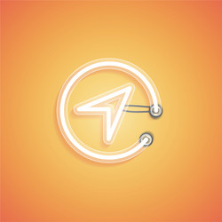 glowing realistic neon icon for web vector image