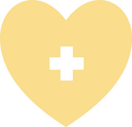 isolated cross inside heart flat style icon vector image