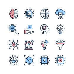 modern icons representing various aspects vector image
