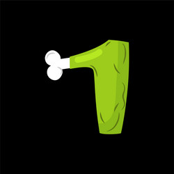number 1 zombie monster font one bones and brains vector image