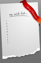 Ripped Paper Wish List vector image