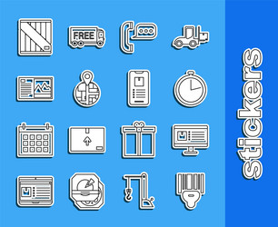 Set line scanner scanning bar code computer vector