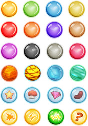 set of bubbles and magic balls for game ui vector