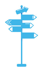 street pointers semi flat color object vector image